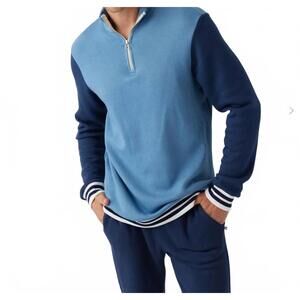 NEW SOL ANGELES zip sweater top in atlantic